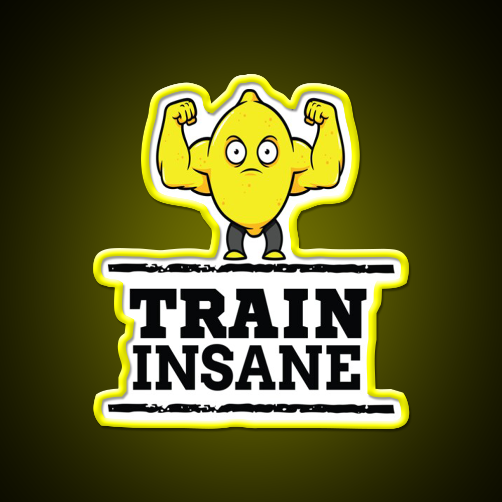 Train Insane Jacked Lemon Workout Bodybuilding Gym Fitness Led Neon Sign Rgb Color