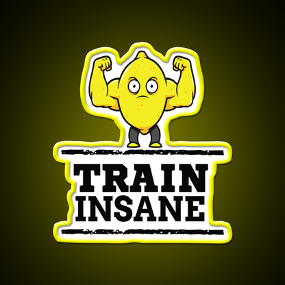 Train Insane Jacked Lemon Workout Bodybuilding Gym Fitness Led Neon Sign Rgb Color