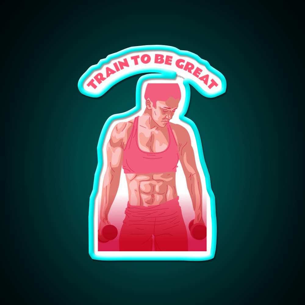Train To Be Great Female Gym Fitness Led Neon Sign Rgb Color