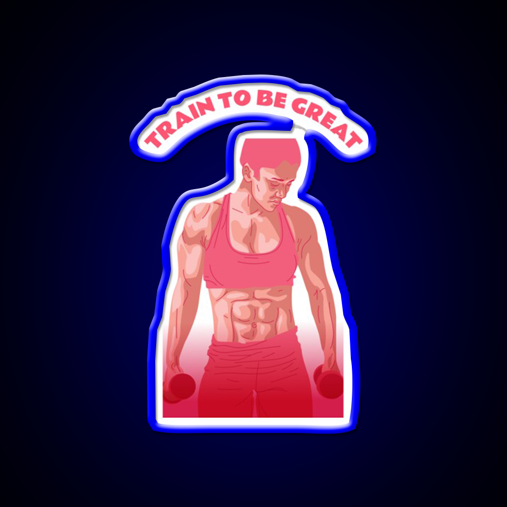 Train To Be Great Female Gym Fitness Led Neon Sign Rgb Color