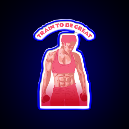 Train To Be Great Female Gym Fitness Led Neon Sign Rgb Color