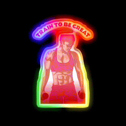 Train To Be Great Female Gym Fitness Led Neon Sign Rgb Color