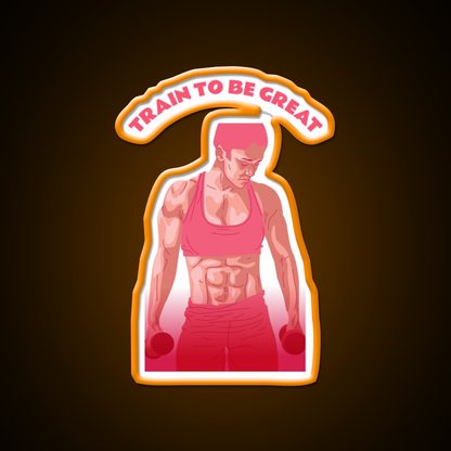 Train To Be Great Female Gym Fitness Led Neon Sign Rgb Color