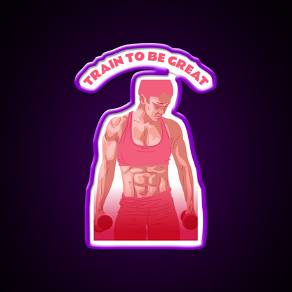 Train To Be Great Female Gym Fitness Led Neon Sign Rgb Color