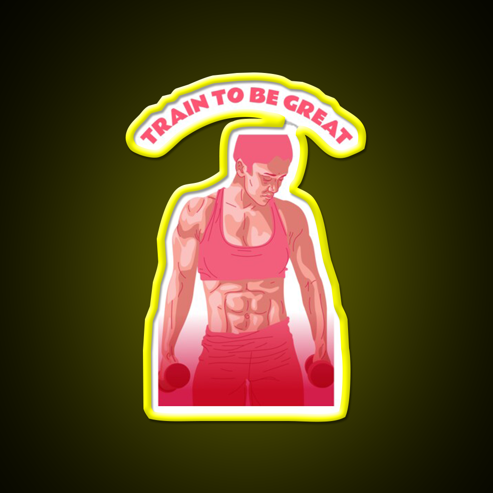 Train To Be Great Female Gym Fitness Led Neon Sign Rgb Color
