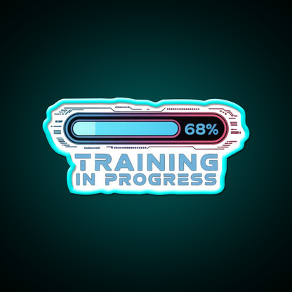 Training In Progress Ai Loading Man Cave Bar Led Neon Sign Rgb Color - Size and dimension reference