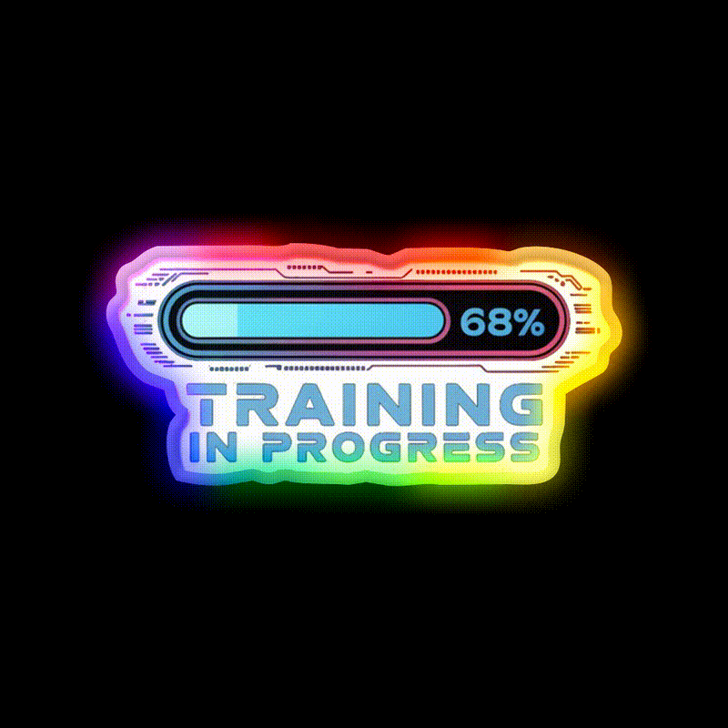 Training In Progress Ai Loading Man Cave Bar Led Neon Sign Rgb Color