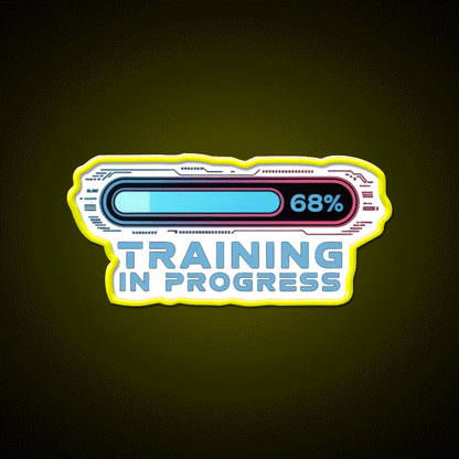 Training In Progress Ai Loading Man Cave Bar Led Neon Sign Rgb Color - Custom LED neon sign front view