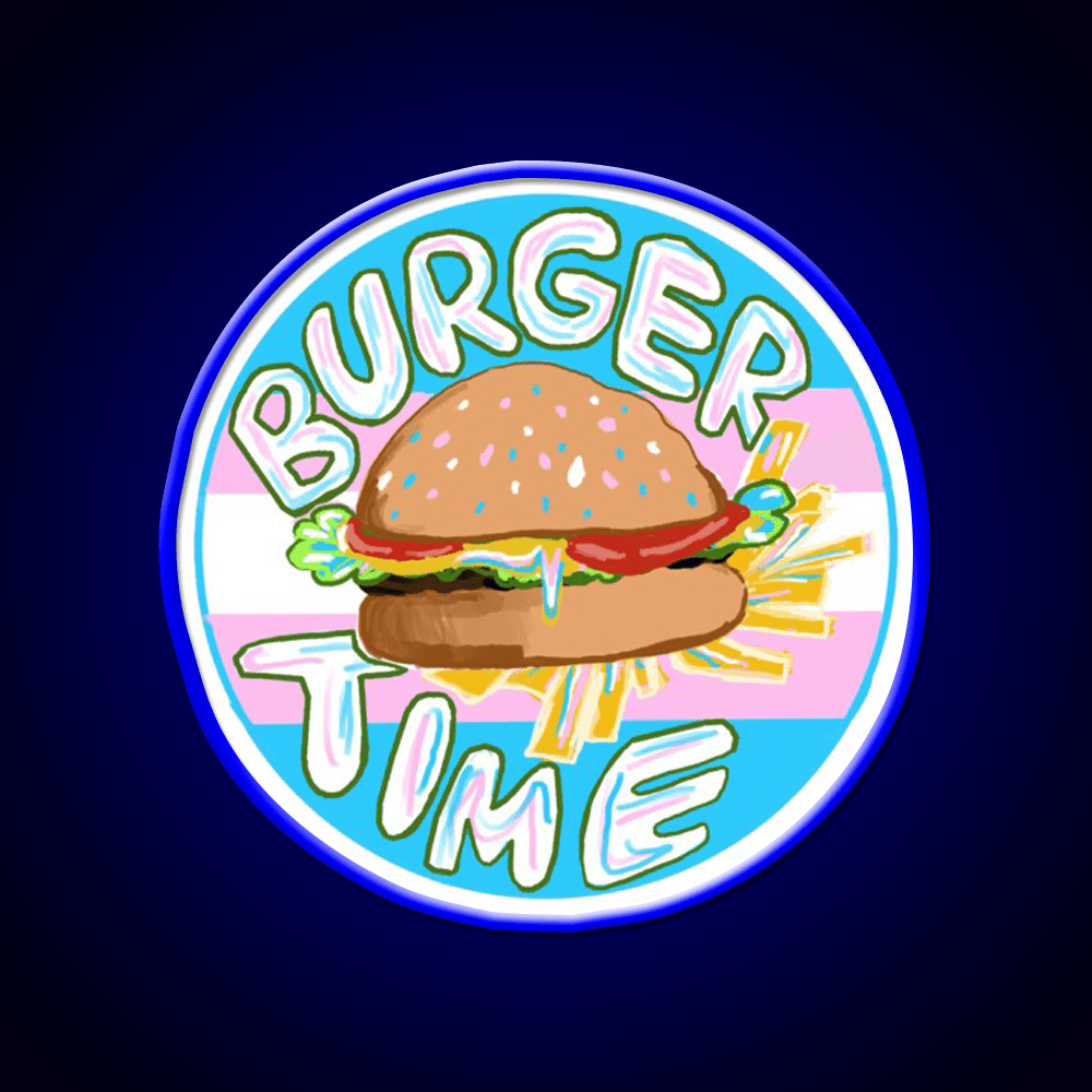 Trans Pride Burger Time Fast Food Led Neon Sign For Burger Place Rgb Color - Shineneon