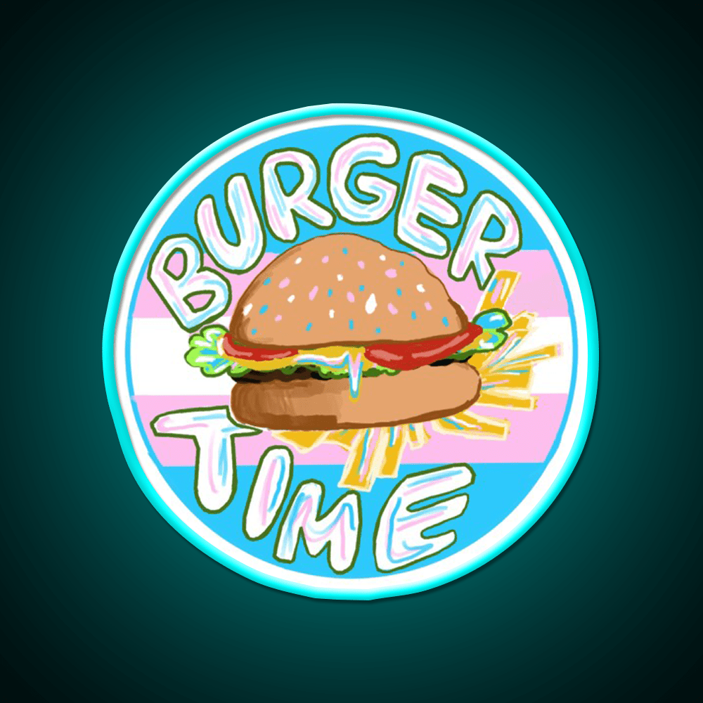Trans Pride Burger Time Fast Food Led Neon Sign For Burger Place Rgb Color - Shineneon