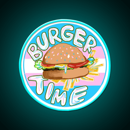 Trans Pride Burger Time Fast Food Led Neon Sign For Burger Place Rgb Color - Shineneon