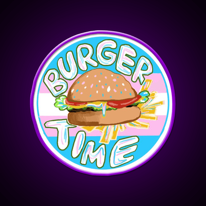 Trans Pride Burger Time Fast Food Led Neon Sign For Burger Place Rgb Color - Shineneon