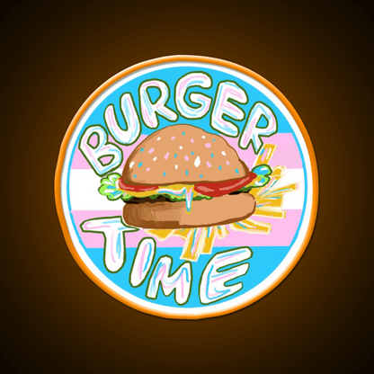 Trans Pride Burger Time Fast Food Led Neon Sign For Burger Place Rgb Color - Shineneon