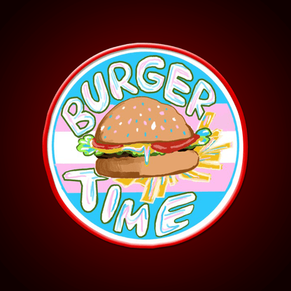 Trans Pride Burger Time Fast Food Led Neon Sign For Burger Place Rgb Color - Shineneon