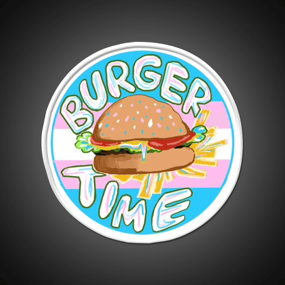 Trans Pride Burger Time Fast Food Led Neon Sign For Burger Place Rgb Color - Shineneon