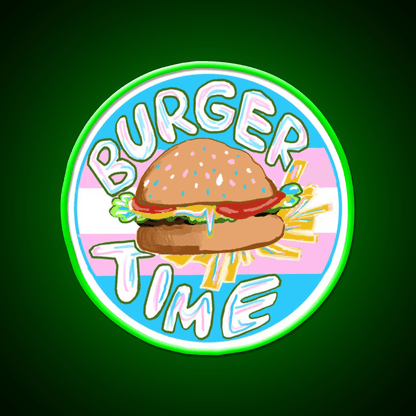 Trans Pride Burger Time Fast Food Led Neon Sign For Burger Place Rgb Color - Shineneon