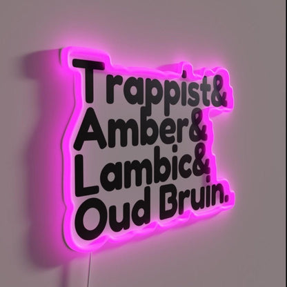 Trappistand Amberand Lambicand Oud Bruin Rgb Led Neon Sign - Shineneon