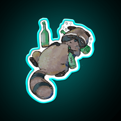 Trashed Trash Panda Whiskey Drink Bar Led Neon Sign Rgb Color - Shineneon