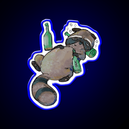 Trashed Trash Panda Whiskey Drink Bar Led Neon Sign Rgb Color - Shineneon