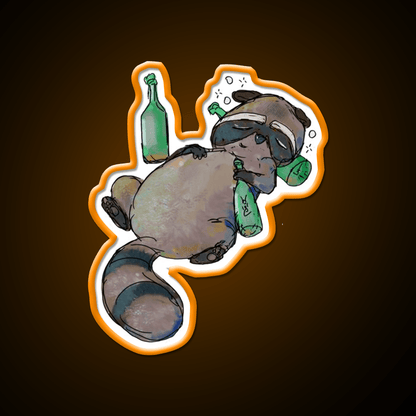 Trashed Trash Panda Whiskey Drink Bar Led Neon Sign Rgb Color - Shineneon
