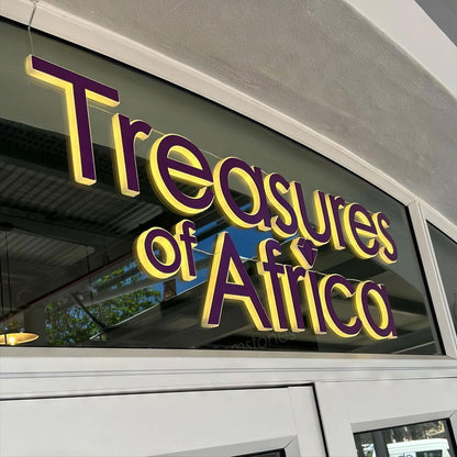Treasures Of Africa 3D Backlit Letters Business Metal Led Sign - Shineneon