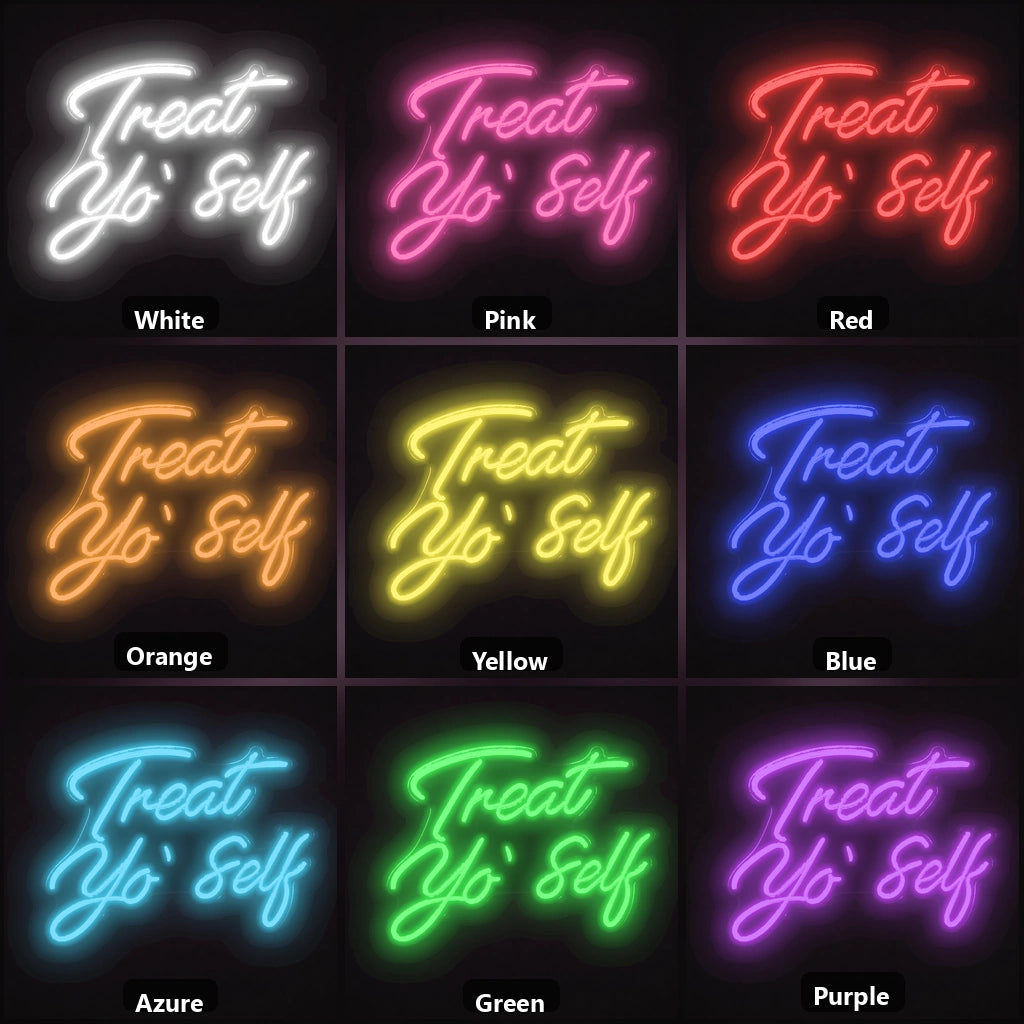 Treat So Self LED Neon Sign color grid