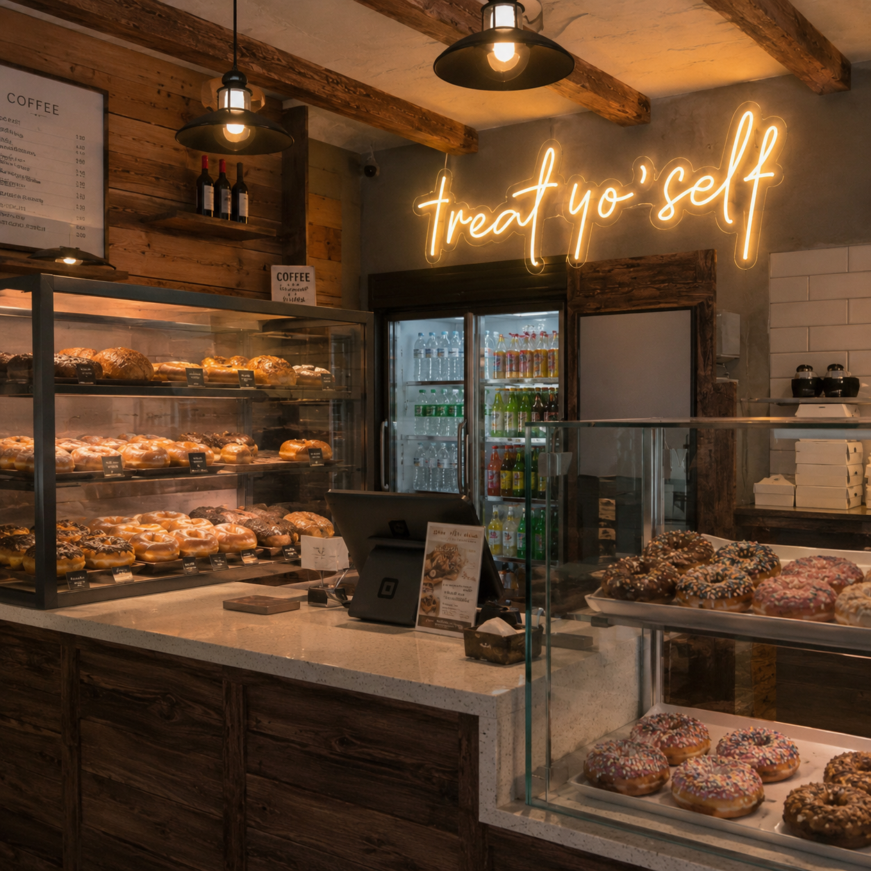 Treat Yo'self LED Neon Sign - 03 Real Lifestyle Scene