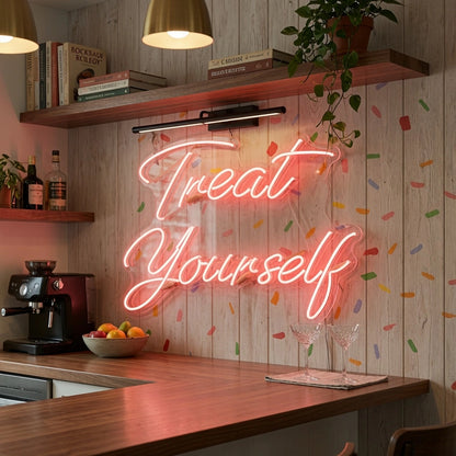 Treat Yourself LED Neon Sign Wall Decor - 03 Real Lifestyle Scene