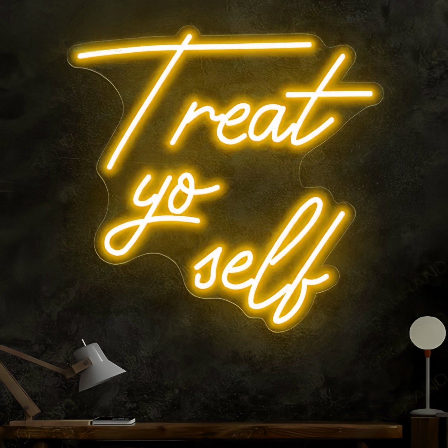 Treat Yourself Neon Indulgence And Self - Care - Shineneon