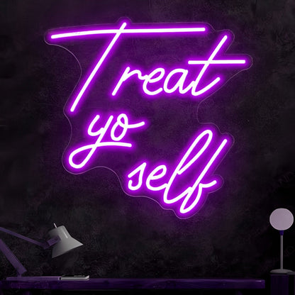 Treat Yourself Neon Indulgence And Self - Care - Shineneon