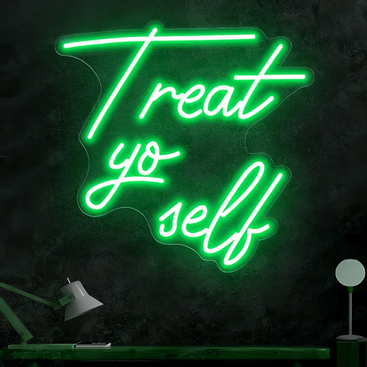 Treat Yourself Neon Indulgence And Self - Care - Shineneon
