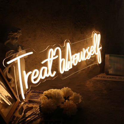 Treat Yourself Yellow Led Neon Sign - Shineneon