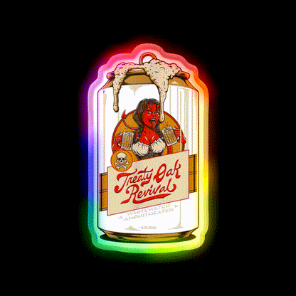 Treaty Oak Revival Unisex Beer Bar Decor Led Neon Sign Rgb Color - LED neon sign close-up detail