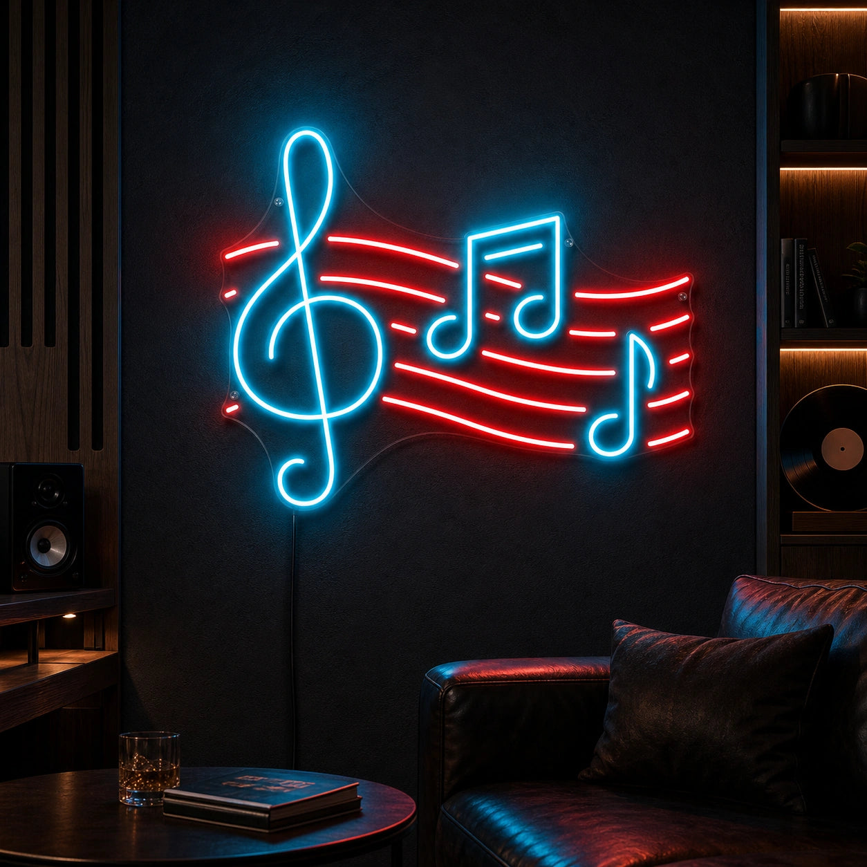 Treble Clef And Music Notes LED Neon Sign high-converting product image
