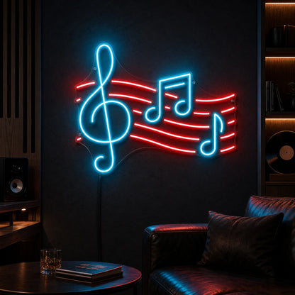 Treble Clef And Music Notes LED Neon Sign high-converting product image