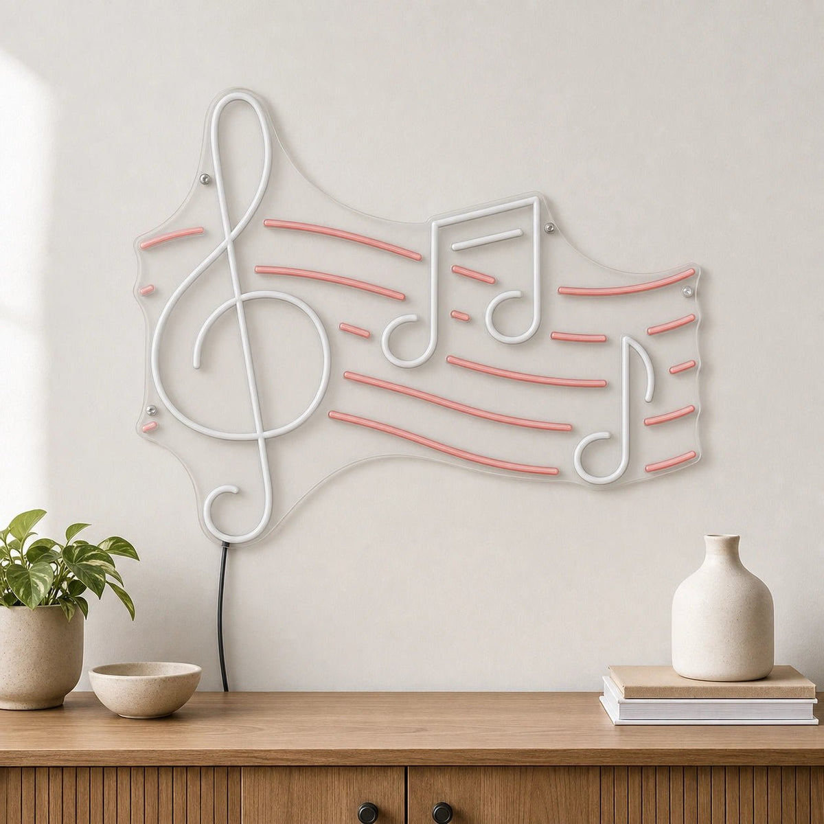 Treble Clef And Music Notes LED Neon Sign - Shineneon