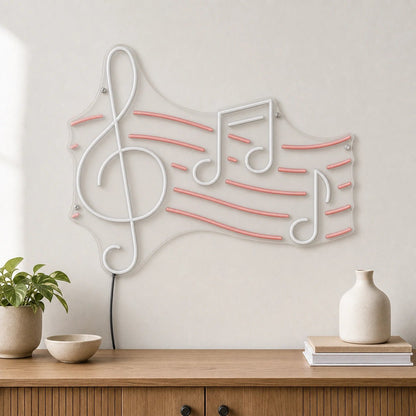 Treble Clef And Music Notes LED Neon Sign - Shineneon