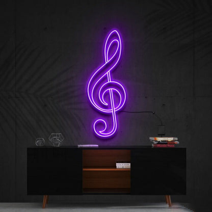 Treble Clef Led Neon Sign For Music Lovers And Studios | Shineneon