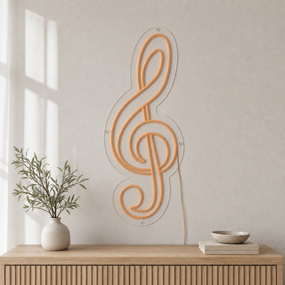 Treble Clef LED Neon Sign Garage Man Cave Neon Sign size image