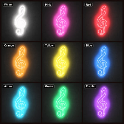 Treble Clef LED Neon Sign Garage Man Cave Neon Sign color grid