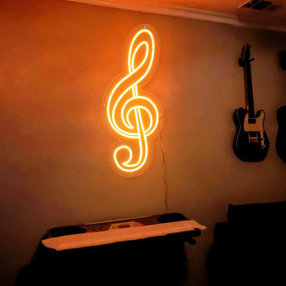 Treble Clef Note Led Neon Sign For Music Lovers | Shineneon