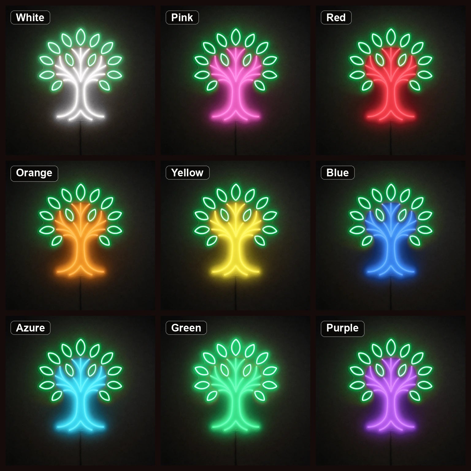 Tree Of Life LED Neon Sign color grid