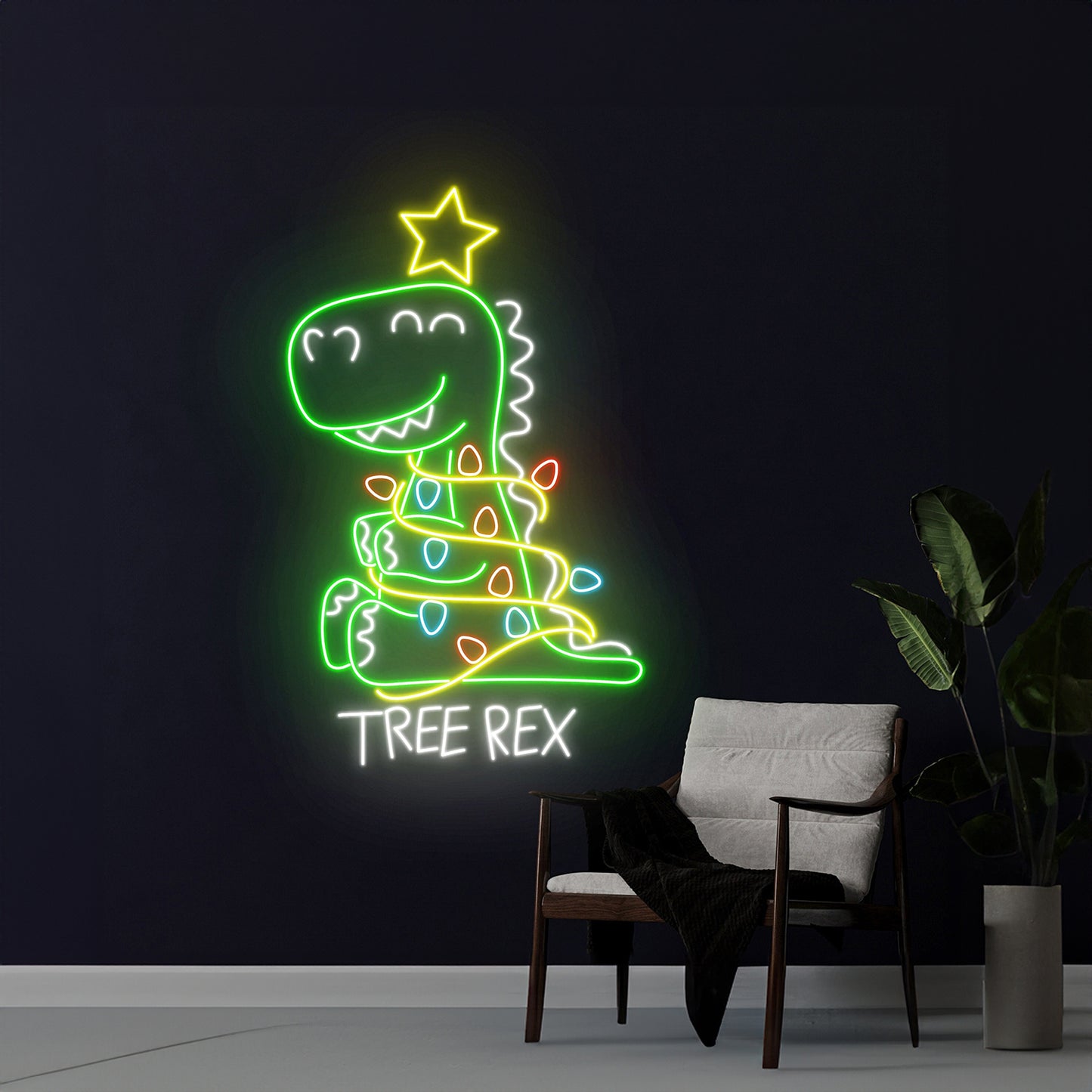 Tree Rex Neon Sign Room Wall Decor