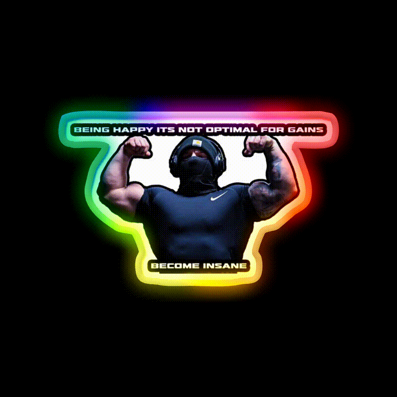 Tren Twins Being Happy Gym Fitness Led Neon Sign Rgb Color