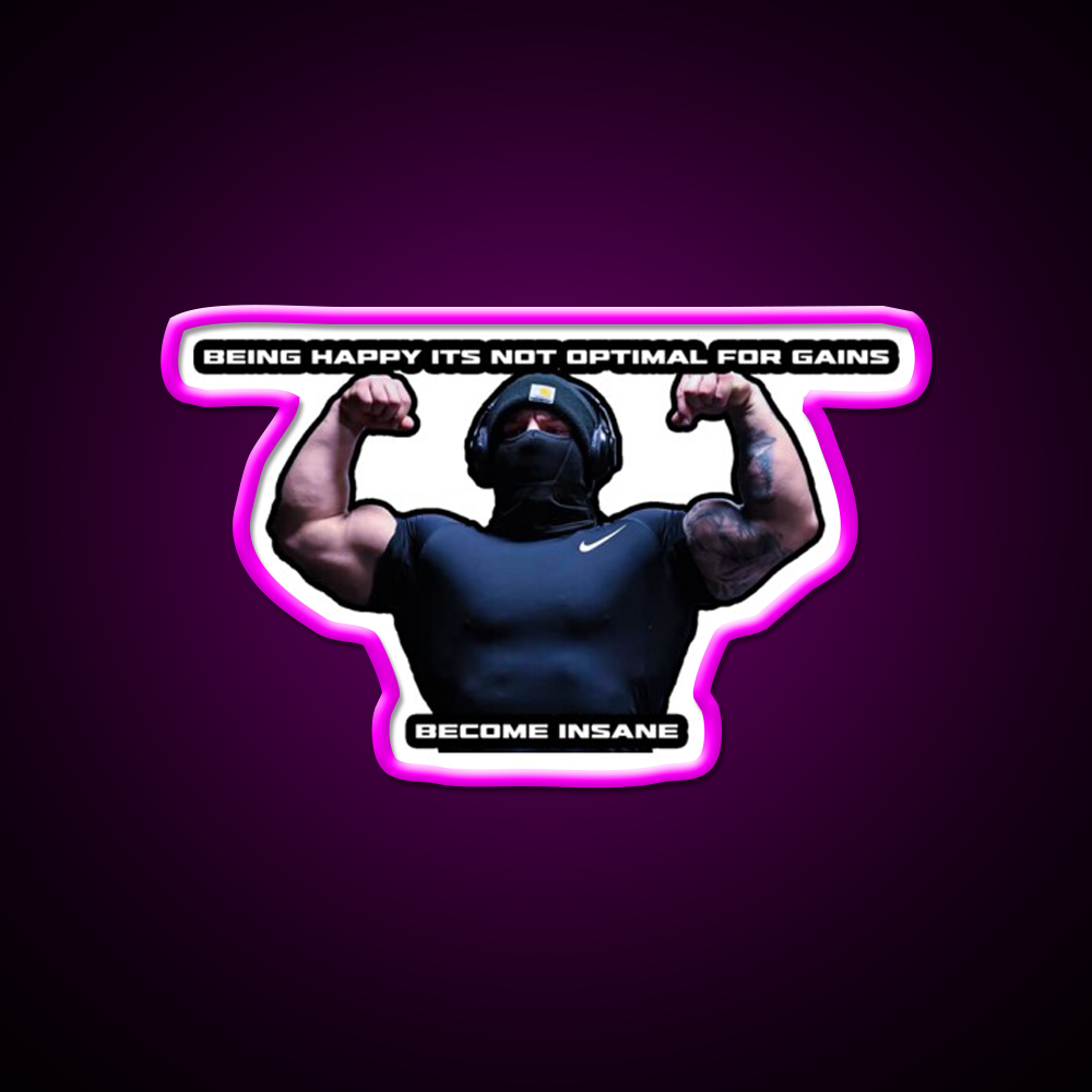 Tren Twins Being Happy Gym Fitness Led Neon Sign Rgb Color