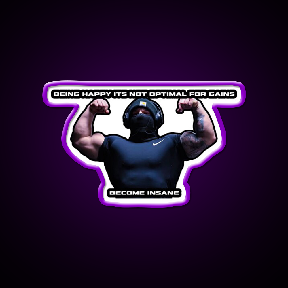 Tren Twins Being Happy Gym Fitness Led Neon Sign Rgb Color