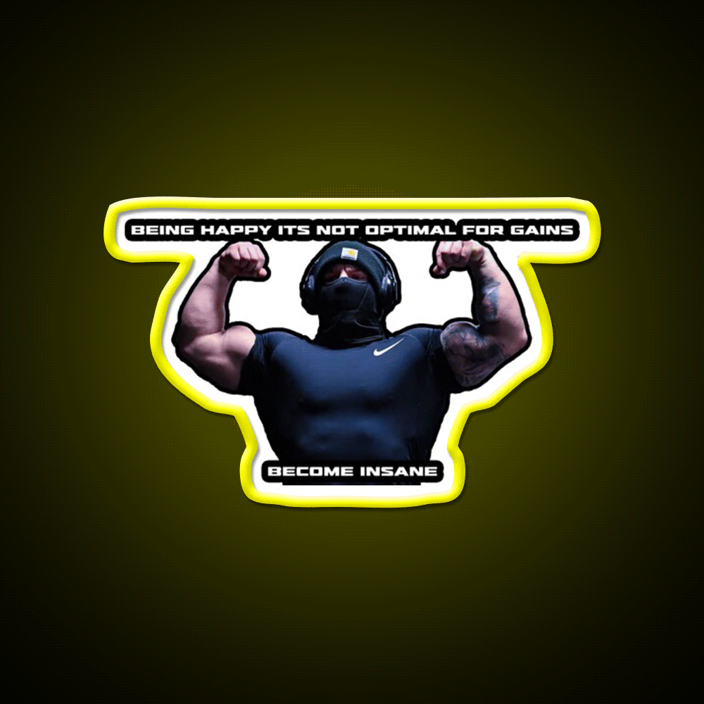 Tren Twins Being Happy Gym Fitness Led Neon Sign Rgb Color