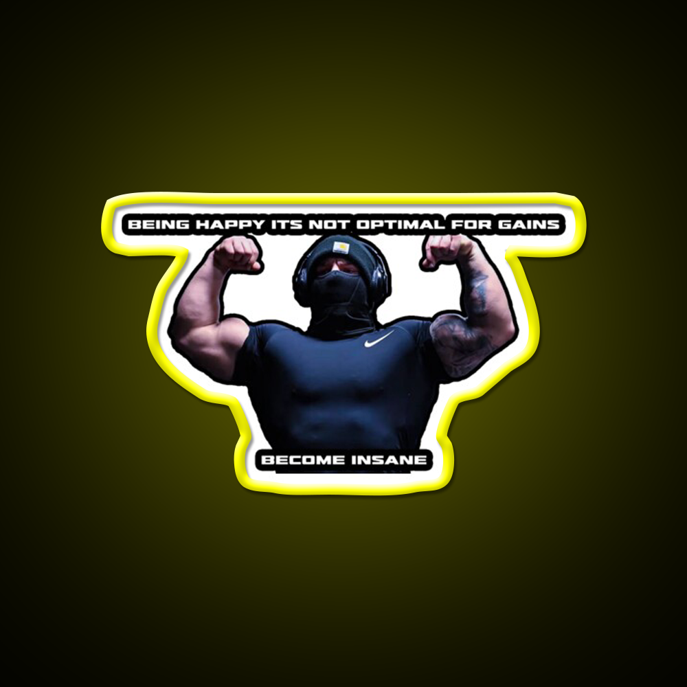 Tren Twins Being Happy Gym Fitness Led Neon Sign Rgb Color