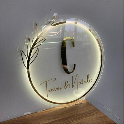Trevor And Natalie Acrylic Business Logo Sign - Shineneon