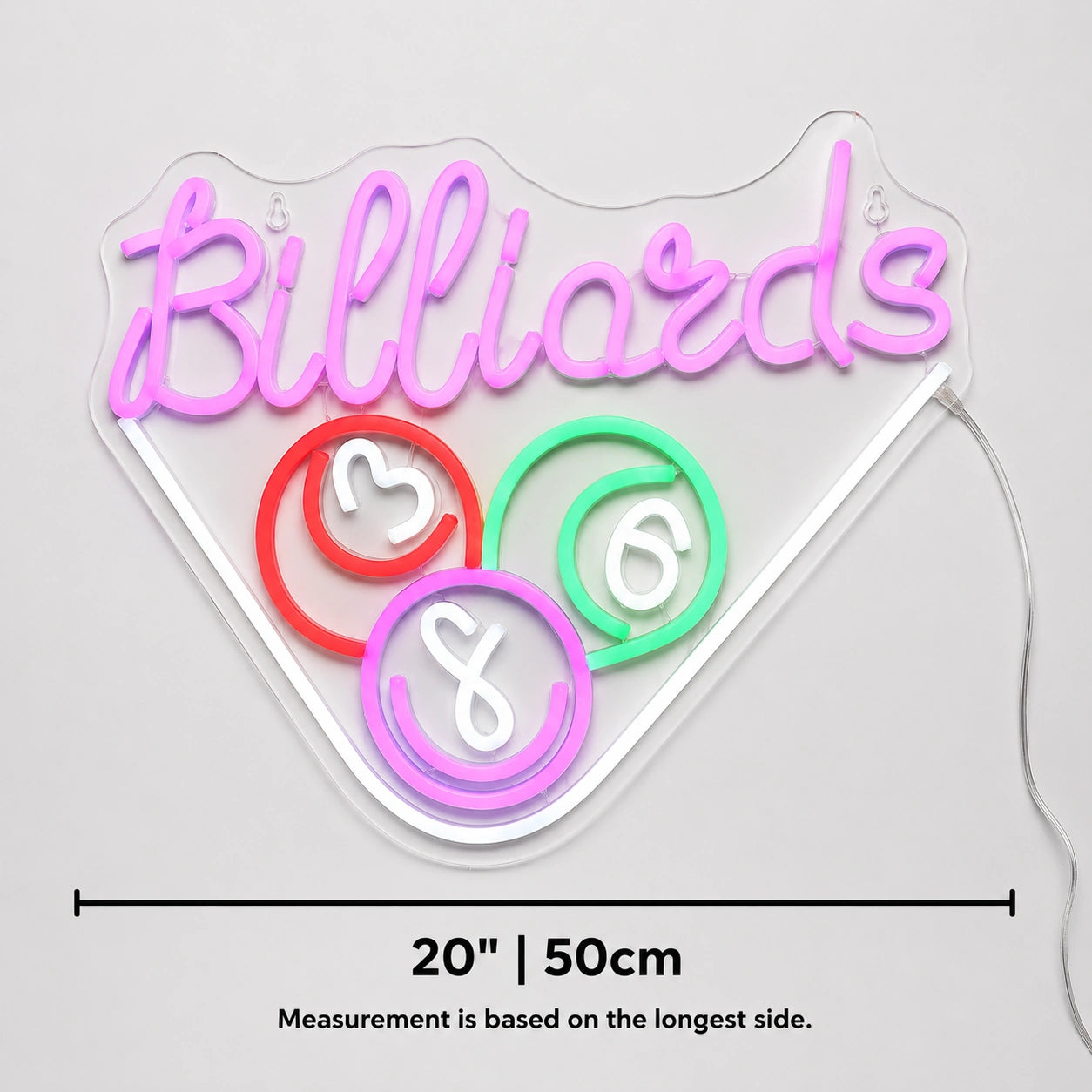 Triangle Billiards Rack Neon Sign LED Neon Sign size image